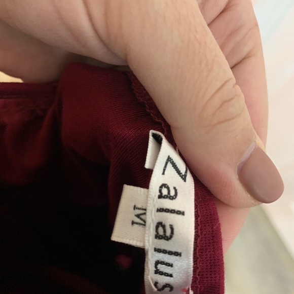 Zalalus Burgundy Dress Sz M - Picture 2 of 4